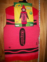 Crayola Craft Baby Costume 3T-4T Toddler Red Crayon Halloween Party Outfit New - £19.09 GBP