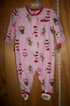 Carter Baby Clothes 3M-6M Newborn Playsuit Pink First Christmas Holiday Sleeper - £9.92 GBP