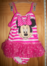 Disney Baby Clothes 24M Minnie Mouse Infant Bathing Suit Swim Pink Stripe Tutu - £11.34 GBP