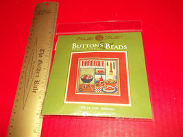 Craft Gift Mill Hill Kit Thread Button Bead Barbeque Counted Cross Stitch Cook - £11.38 GBP