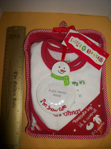 Fashion Holiday Wishes Kisses Baby Clothes 0M-3M Christmas Outfit Bib Ornament - £15.26 GBP
