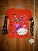 Hello Kitty Baby Clothes 2T Halloween Toddler Shirt Holiday Kitten Face Blouse - £7.70 GBP