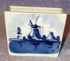 Vintage Holland Blue Delft Tooth Pick Holder Or - £6.22 GBP