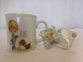 Precious Moments &quot;Praise the Lord Anyhow&quot; Coffee Mug Tea Cup 1984 + Magnet - £7.79 GBP
