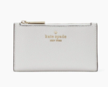 New Kate Spade Leila Small Slim Bifold Wallet Pebble Leather Quill Grey - $53.11