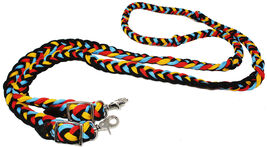 Horse Western 8' Long Nylon Braided Knotted Barrel Roping Reins Tack 607509 - $21.77