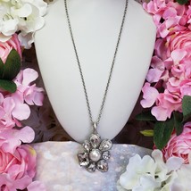  PREMIER DESIGNS Rhinestone Silver Tone Pendant Chain Fashion Necklace - £18.02 GBP