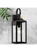 Dusk to Dawn Black Outdoor Wall Lantern, 19” Outdoor Wall Sconce, E26 Base NEW!! - £26.10 GBP