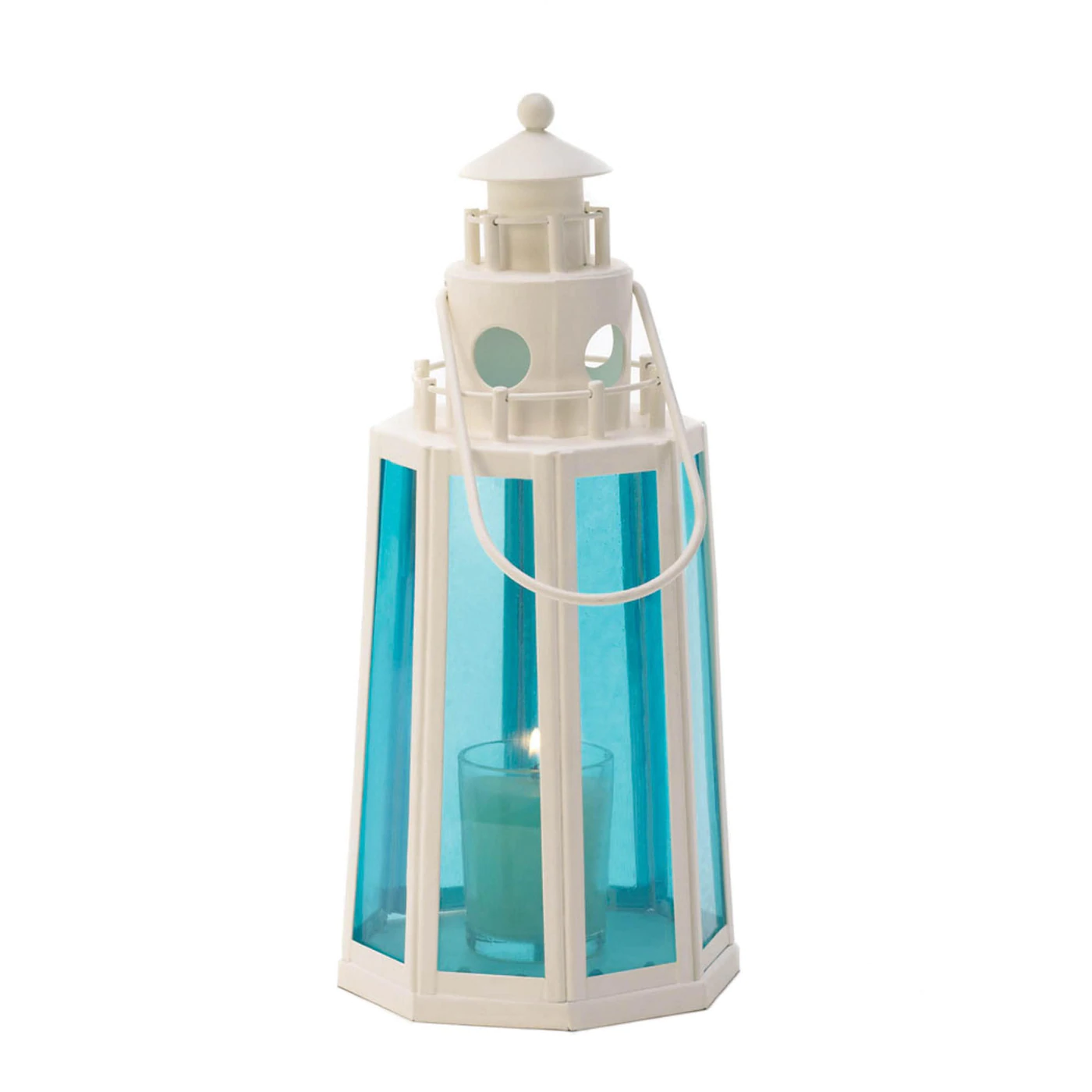 Ocean Blue Lighthouse Candle Lamp - £28.93 GBP