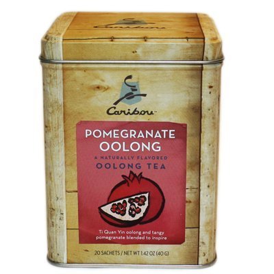 2 - Caribou Tea Tins 20 - Sachets per Tin (Pomegranate Oolong Tea) - $32.99