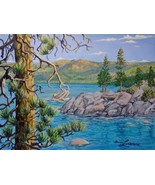Lake Tahoe Early Light Sierras Realistic Landscape Oil Painting Irene Li... - £342.18 GBP