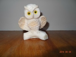 Vintage White Owl sitting on log. Salt Stone - $20.61