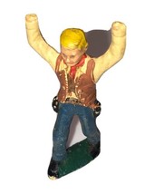 Vintage MARX Wild West Cowboy Plastic Toy Figurine 1:32 (Missing Hands) - $45.85 MXN