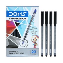 Doms Trio-Matic + Ball Point Pens - Black (Pack of 20 Pen x 1 SET) - £8.04 GBP