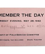 1942 State Theater Portland Maine Box Office Ticket Benefit of Field Ser... - €41,76 EUR 1942 State Theater Portland Maine Box Office Ticket Benefit of Field Ser... - €41,76 EUR