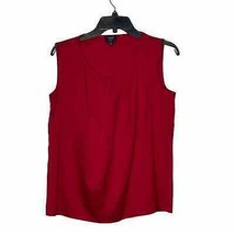 Talbots Tank Top Blouse Size 10 Red Womens Stretch Sleeveless Scoop Neck - £13.93 GBP