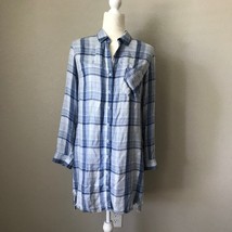 Cloth &amp; Stone Blue Plaid Shirt Dress XS NWOT - £26.63 GBP