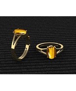 9.25 Ratti Yellow Crystal Natural Tiger&#39;s Eye Adjustable Ring Certified ... - $48.09 CAD