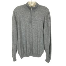 Mens Size Small Hathaway Platinum Gray Cashmere Silk Blend Quarter Zip Sweater - £30.75 GBP
