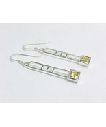 CITRINE Drop EARRINGS in STERLING Silver - 1 1/2 inches long - FREE SHIP... - £43.11 GBP