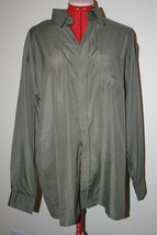 Large (L) Green Cotton Blend Button Long Sleeve Shirt by Scorpio - £20.99 GBP