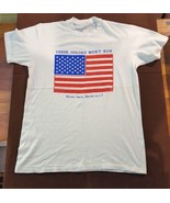 THESE COLORS WON’T RUN American Flag USA White T-shirt, Mens Large Vinta... - £18.65 GBP