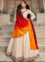 Beautiful Off White Multi Embroidered Anarkali Gown146 - £60.42 GBP