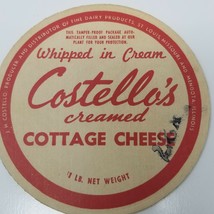 Costello&#39;s Creamed Cottage Cheese Package Top Red Cardboard Vintage  - £11.69 GBP