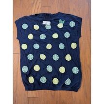 Talbots Petites Marine Citron Vert Citron Fruit Perlé Pull sans Manche H... - $25.98