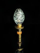 Faberge Clear Etched  Crystal  Bottle Stopper - $346.50