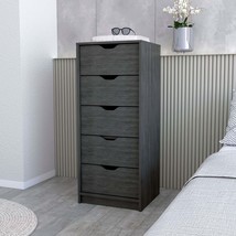 Smokey Oak 5 Drawer Chest | Narrow Dresser - $242.99