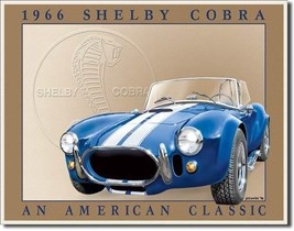 OLD VTG 1966 Shelby Cobra Tin Metal Sign - £19.65 GBP