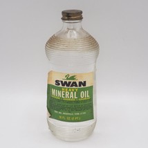 Swan Mineral Oil Glass Bottle Advertising Design - $19.79