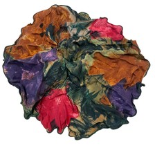 Compagnie Internationale Express Silk Handkerchief Scarf Purple Rust  - £9.86 GBP