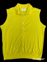 Vintage NIKI-LU Canary Yellow Sleeveless Top Polo Women&#39;s Size 12/14 NWO... - $21.23