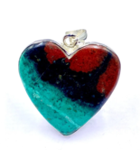 92.5 SILVER PENDANT - Sonora Sunrise Cabochon Pendant - Heart Pendant - ... - $70.00