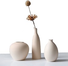 Set Of 3 Small Abbittar Ceramic Vases For Rustic Home Decor, Modern Farmhouse - $41.95