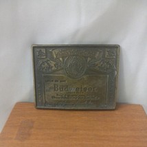 Vintage 1970s Genuine Budweiser Lager By ANHEUSER-BUSCH Beer Buckle Brass - £15.12 GBP