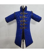 Medieval Padded Gambeson With Black Leather Trim For Larp &amp; RenFaire Cos... - $112.00