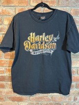 Men’s Black Vintage Harley Davidson Daytona Beach Biker Tshirt Nice Vintage Fade - £16.11 GBP