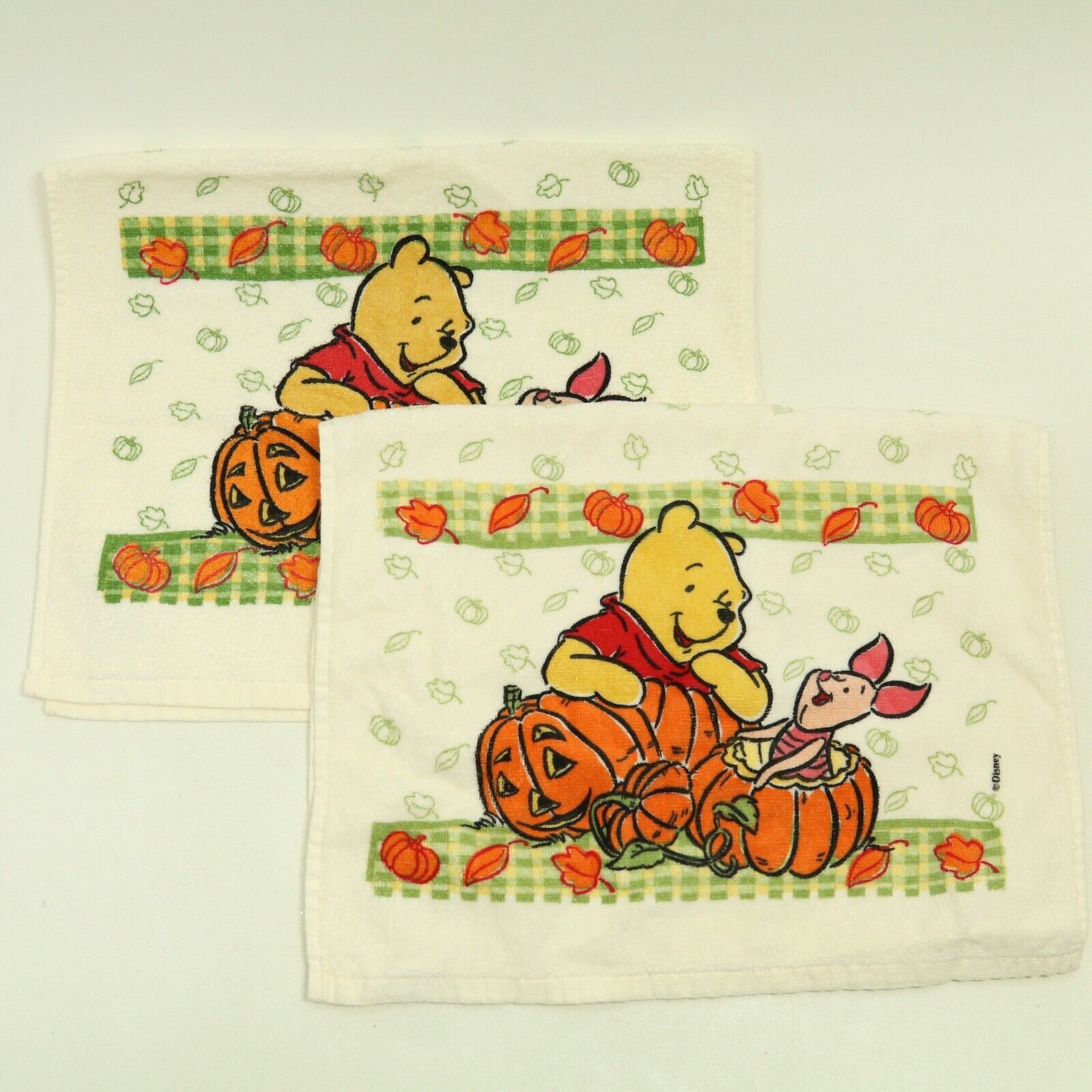 Primary image for DISNEY HAND TOWEL WINNIE THE POOH PIGGLET PUMPKIN DISH TOWEL COTTON (SET OF 2)