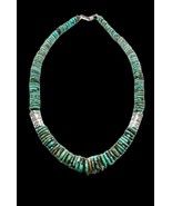 Navajo Handmade Sterling Silver Natural Bisbee Turquoise Heishi Beaded N... - £1,188.69 GBP