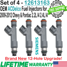 NEW ACDelco x4 OEM 12-Hole Upgrade Fuel Injectors for 09-12 Chevy Malibu 2.4L I4 - $277.19