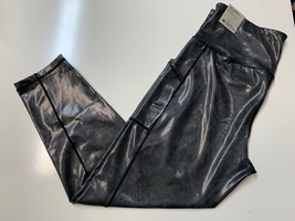 Ideology Ladies Vegan Leather Look 7/8 Length Leggings, Spiral Black, Si... - £22.59 GBP
