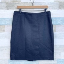 J Crew Double Serge Wool Pencil Skirt Black Back Vent Lined Career Women... - $39.59