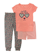 allbrand365 designer Girls Or Boys 3 Piece Cotton Pajama Set Size 3T Color Peach - £19.54 GBP
