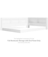 Piperton - F Bookcase Storage w/End Panel - White - €94,46 EUR