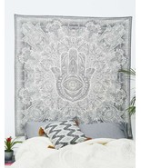 Indian Cotton Bohemian Hamsa Hand Wall Hanging Tapestry Yoga Mat Home Do... - $18.99