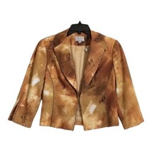 Alberto Makali chain print mustard blazer jacket Women’s Size 8 Made In USA - £37.99 GBP