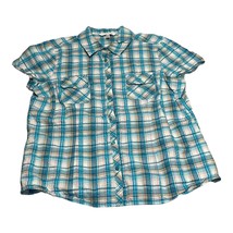 Croft &amp; Barrow Shirt Womens Large Multicolor Plaid 100% Cotton Pockets B... - £16.23 GBP